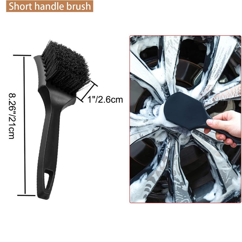Nolimas 12Pcs Car Wheel & Tire Brush Kit,Including 17inch Long Wheel Brush,Short Handle Tire Brush,5pcs Detailing Brushes Kit & 3pcs Wire Brushes for Cleaning Car Wheels & Interior Exterior - Image 3